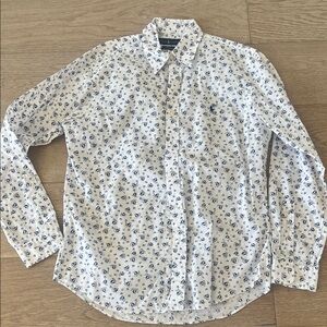 Ralph Lauren White and Blue Patterned Men's Shirt